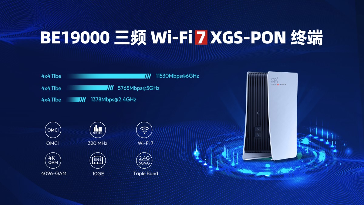 抖圈官网宣布 Wi-Fi 7 XGS-PON 终端 NP19X44XGS