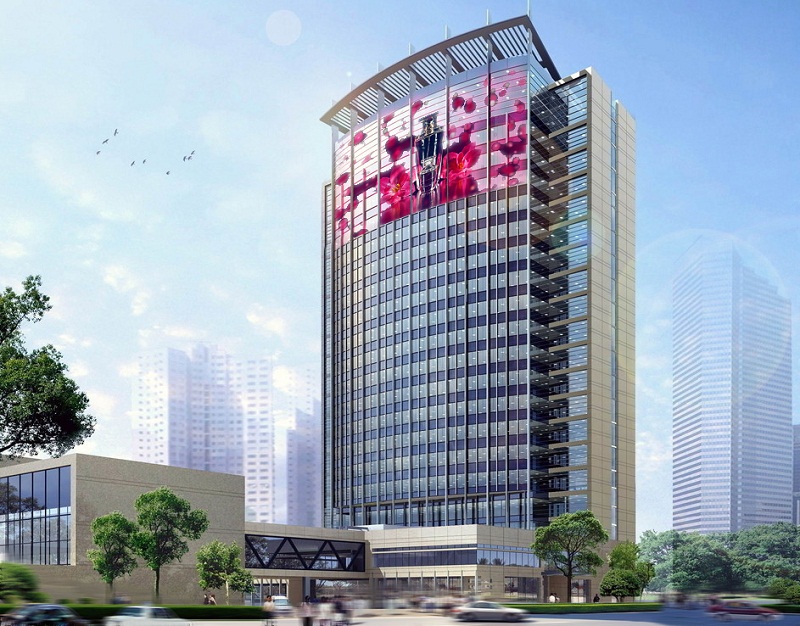 玻璃幕墙LED透显著示屏