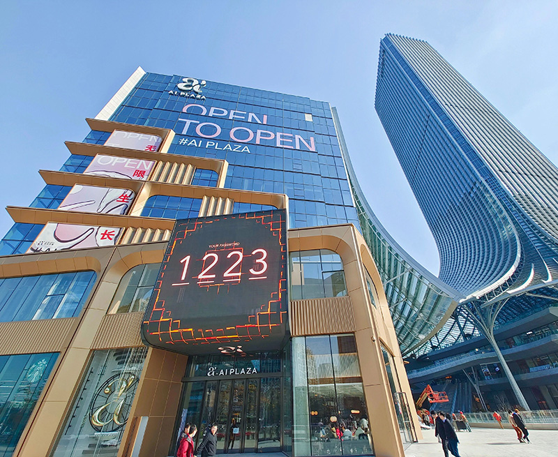 上海西岸凤巢购物中心LED通明屏项目